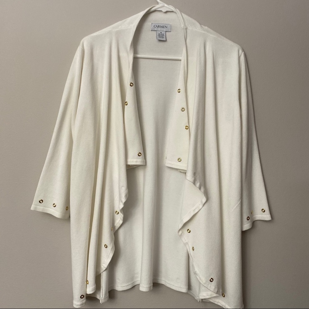 White cardigan